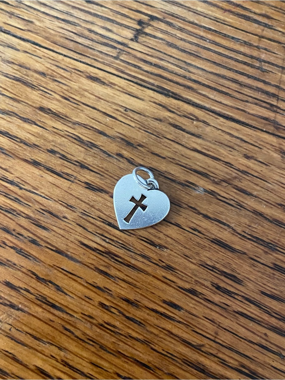 James Avery Silver Heart Cross Charm Pendant